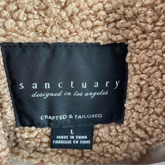 Sanctuary Faux Fur Caramel Colored Double Breasted One Snap Teddy Coat Jacket - Picture 4 of 14